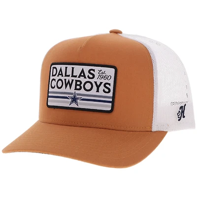 Men's HOOey  Tan Dallas Cowboys Two-Tone Patch Trucker Adjustable Hat