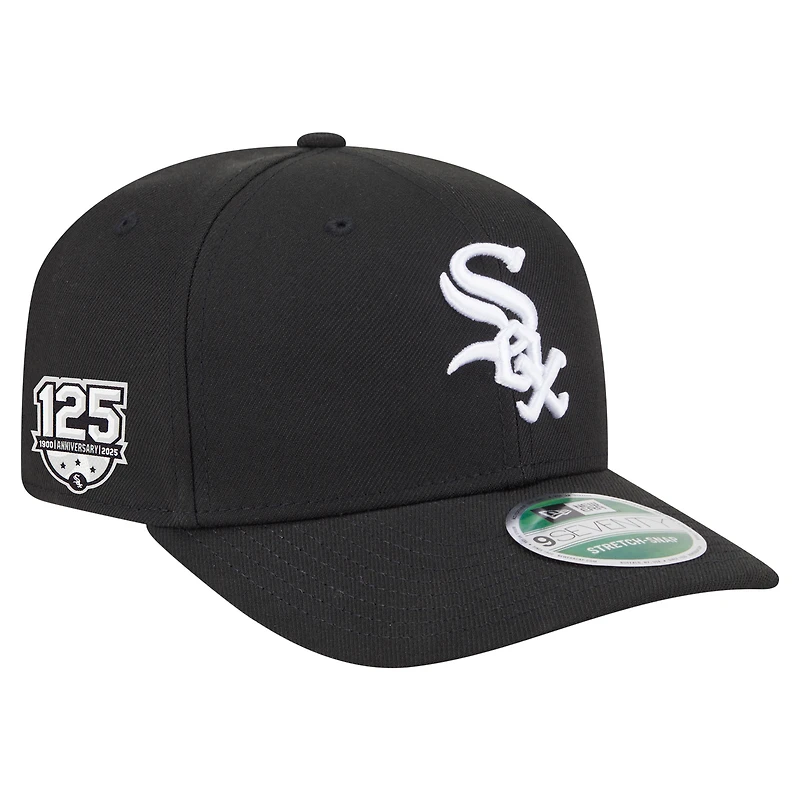 Men's New Era  Black Chicago White Sox 125th Anniversary 9SEVENTY Stretch-Snap Hat