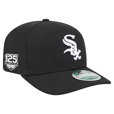 Men's New Era  Black Chicago White Sox 125th Anniversary 9SEVENTY Stretch-Snap Hat