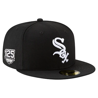 Men's New Era  Black Chicago White Sox 125th Anniversary 59FIFTY Fitted Hat