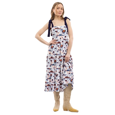 Women's Smith & Quinn  Navy Auburn Tigers Tied Shoulder Tiered Maxi Dress