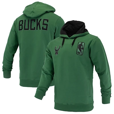 Unisex FISLL Hunter Green Milwaukee Bucks Logoman Shadow Collection Pullover Hoodie