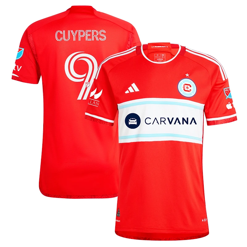 Men's adidas Hugo Cuypers Red Chicago Fire 2024 Return To Red Authentic Player Jersey