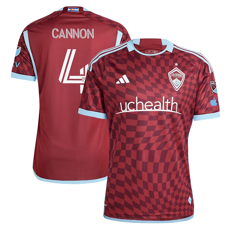 Men's adidas Reggie Cannon Burgundy Colorado Rapids 2024 One Flag Kit Authentic Player Jersey