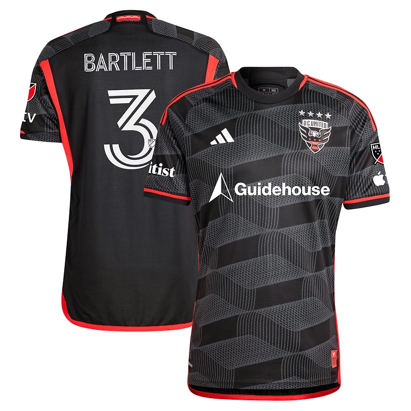 Men's adidas Lucas Bartlett Black D.C. United 2024 The Icon Kit Authentic Player Jersey