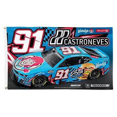 WinCraft Helio Castroneves Project 91 Wendy's 3' x 5' Deluxe Flag