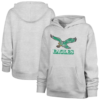 Women's '47 Gray Philadelphia Eagles Distressed Standout Naomi Pullover Hoodie