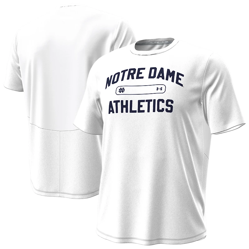 Men's Under Armour White Notre Dame Fighting Irish Sideline Knockout T-Shirt