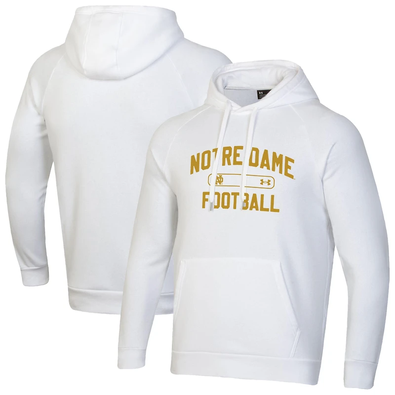 Men's Under Armour White Notre Dame Fighting Irish 2025 Sideline Rival Fleece Hoodie