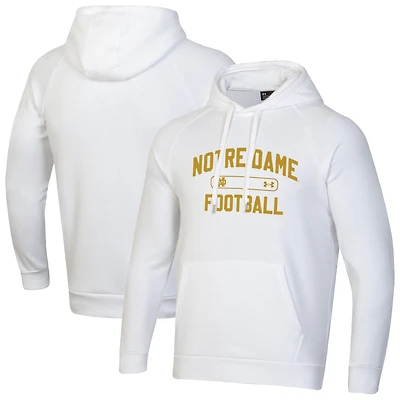 Men's Under Armour White Notre Dame Fighting Irish 2025 Sideline Rival Fleece Hoodie