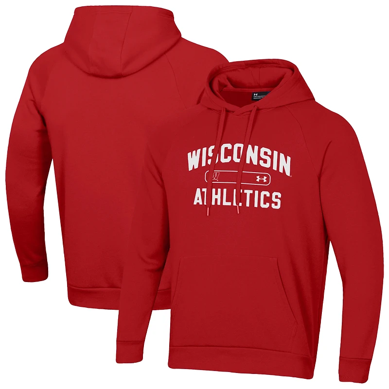 Men's Under Armour Wisconsin Badgers 2025 Sideline Rival Fleece Hoodie