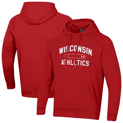 Men's Under Armour Wisconsin Badgers 2025 Sideline Rival Fleece Hoodie