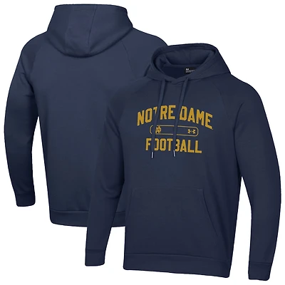 Men's Under Armour Navy Notre Dame Fighting Irish 2025 Sideline Rival Fleece Hoodie