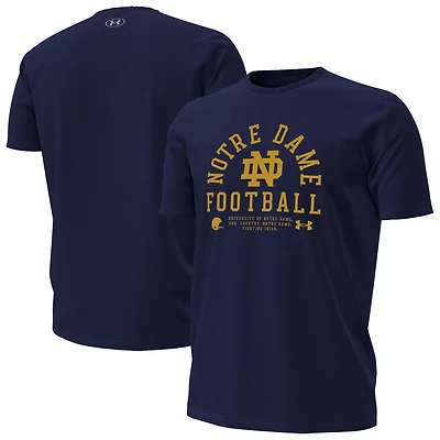 Men's Under Armour  Navy Notre Dame Fighting Irish 2025 Sideline Football Performance T-Shirt