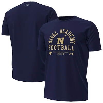 Men's Under Armour  Navy Midshipmen 2025 Sideline Football Performance T-Shirt