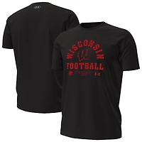Men's Under Armour  Black Wisconsin Badgers 2025 Sideline Football Performance T-Shirt