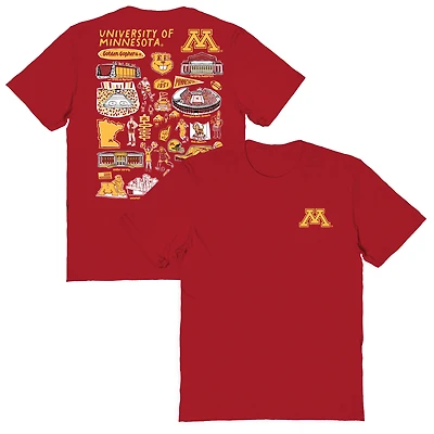 Women's Vive La Fete Minnesota Golden Gophers Impressions Artwork Relaxed Fit T-Shirt