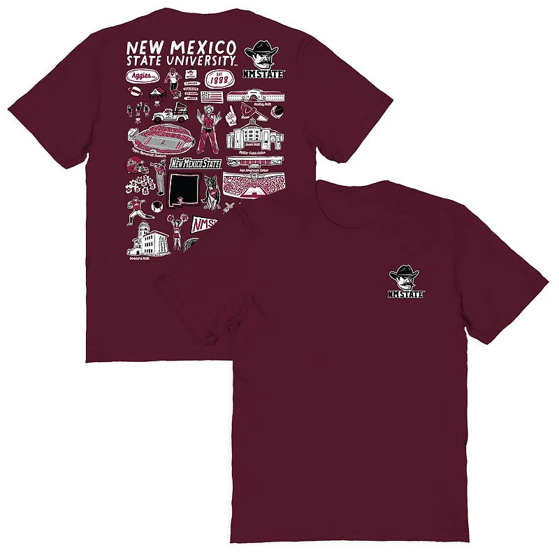 Women's Vive La Fete  Maroon New Mexico State Aggies Impressions Artwork Relaxed Fit T-Shirt