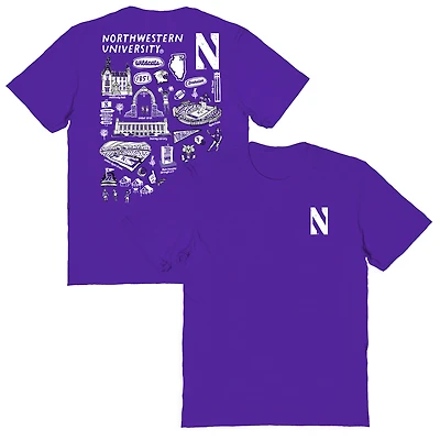 Women's Vive La Fete Northwestern Wildcats Impressions Artwork Relaxed Fit T-Shirt