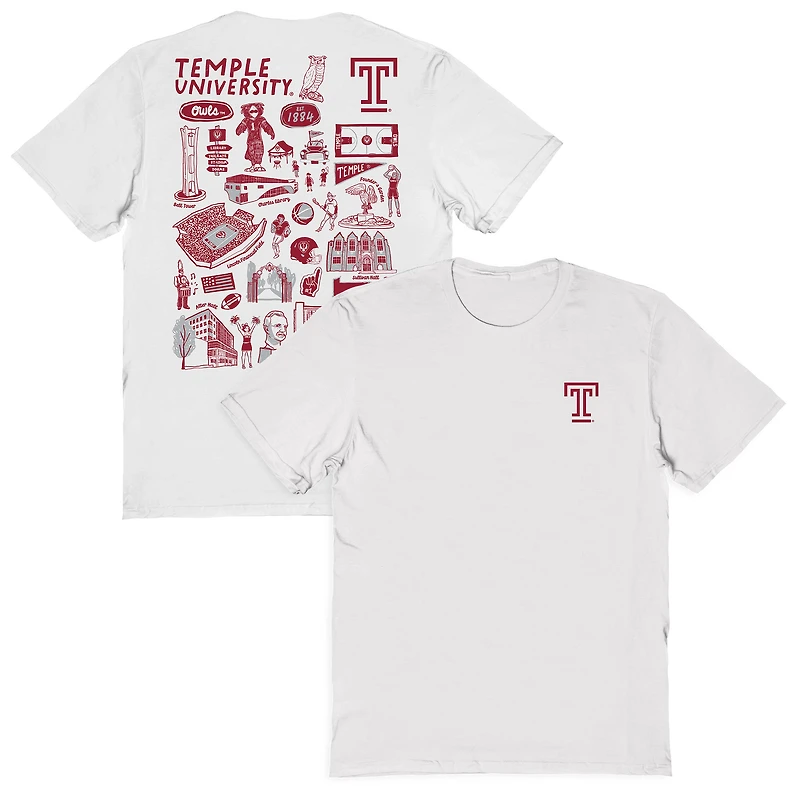 Women's Vive La Fete Temple Owls Impressions Artwork Relaxed Fit T-Shirt