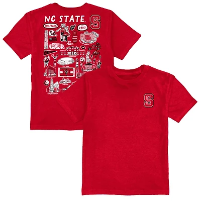 Toddler Vive La Fete  Red NC State Wolfpack Impressions Artwork T-Shirt
