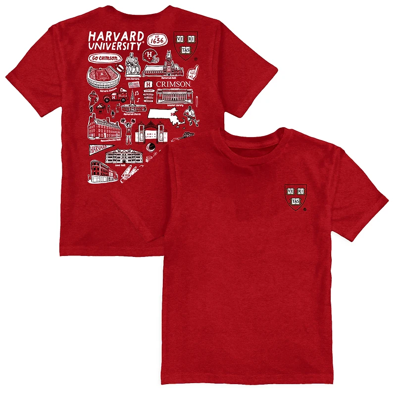 Youth Vive La Fete  Crimson Harvard Crimson Impressions Artwork T-Shirt