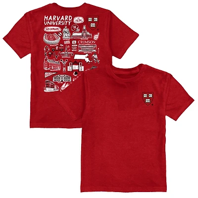 Youth Vive La Fete  Crimson Harvard Crimson Impressions Artwork T-Shirt