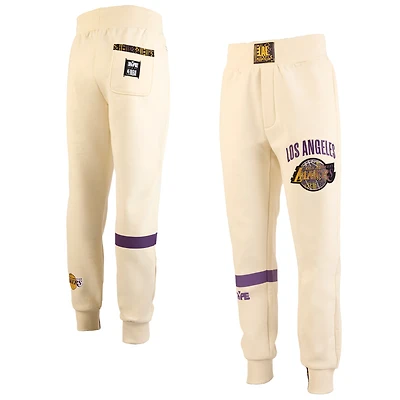 Men's NBA x Two Hype  Cream Los Angeles Lakers Culture & Hoops Collection Premium Jogger Pants