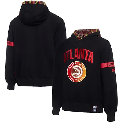 Men's NBA x Two Hype  Black Atlanta Hawks Culture & Hoops Collection Premium Pullover Hoodie