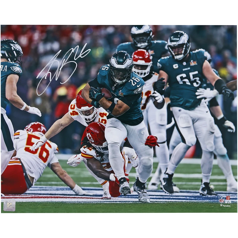 Saquon Barkley Philadelphia Eagles Autographed Super Bowl LIX Champions 16" x 20" Photograph