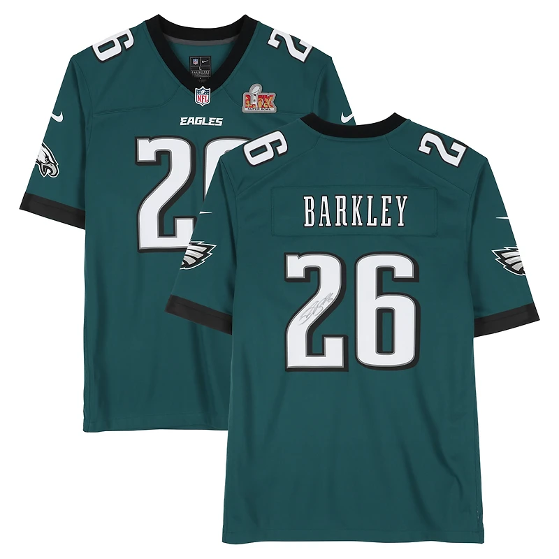 Saquon Barkley Philadelphia Eagles Autographed Super Bowl LIX Champions Nike Midnight Green Game Jersey