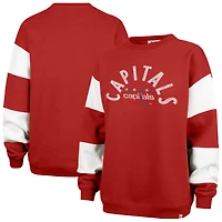 Women's '47 Red Washington Capitals Eephus Barred Pullover Sweatshirt