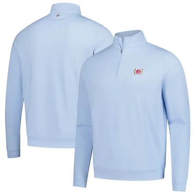 Men's Peter Millar  Blue Kentucky Derby Perth Sugar Stripe Performance Quarter-Zip Pullover