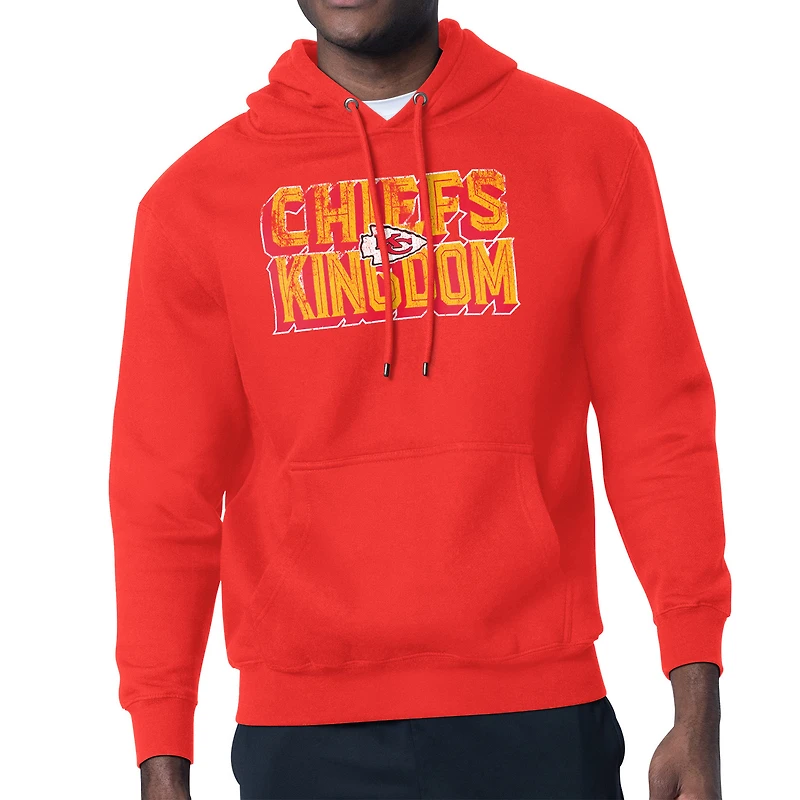 Men's Starter Kansas City Chiefs Distressed Fleece Pullover Hoodie