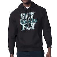 Men's Starter  Black Philadelphia Eagles Distressed Fleece Pullover Hoodie
