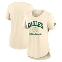 Women's Nike Natural Philadelphia Eagles Rewind Tri-Blend T-Shirt