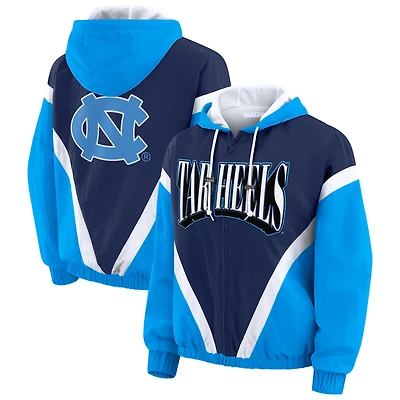 Women's WEAR by Erin Andrews Carolina Blue/Navy North Carolina Tar Heels Colorblock Full-Zip Windbreaker Jacket