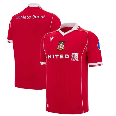 Men's Macron Red Wrexham 2025/26 Home Replica Jersey