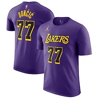 Men's Jordan Brand Luka Dončić Purple Los Angeles Lakers Statement Edition Name & Number T-Shirt