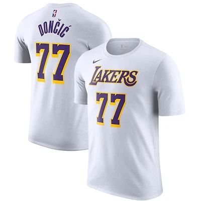 Men's Nike Luka Dončić White Los Angeles Lakers Statement Edition Name & Number T-Shirt