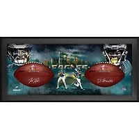 Jalen Hurts & DeVonta Smith Philadelphia Eagles Autographed  Super Bowl LIX Duke Two Football Shadowbox