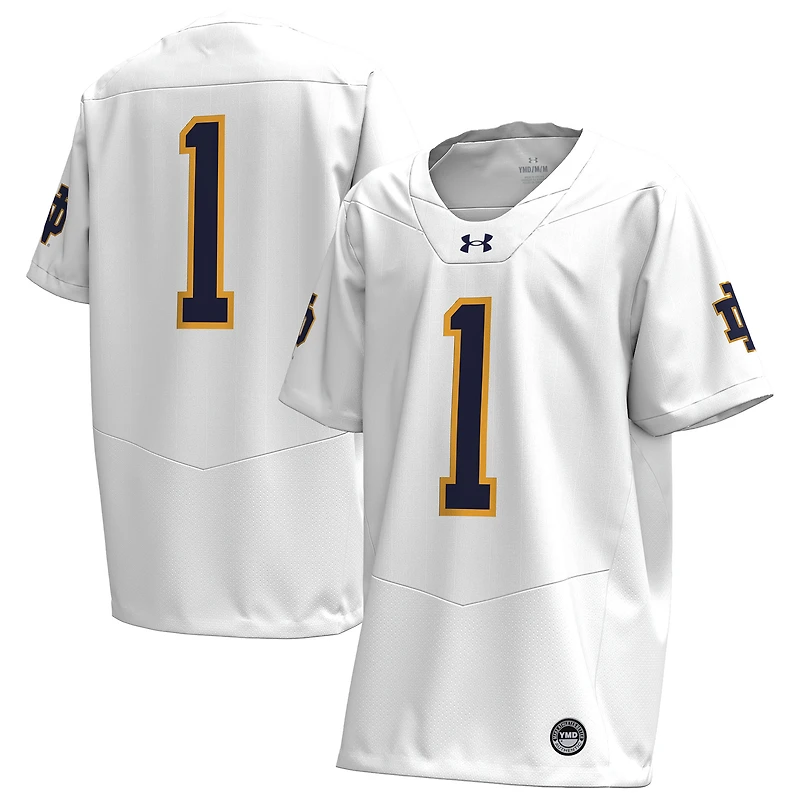 Youth Under Armour  White Notre Dame Fighting Irish Replica Football Jersey