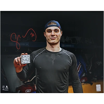 Juraj Slafkovsky Montreal Canadiens Autographed 16" x 20" First NHL Hat Trick Photograph