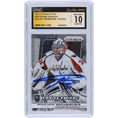 Philipp Grubauer Washington Capitals Autographed 2013-14 Panini Prizm #295 CGC Fanatics Witnessed Authenticated Rookie Card