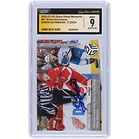 Simon Edvinsson Detroit Red Wings Autographed 2022-23 Upper Deck Game Dated Moments Makes NHL Debut As Red Wings Battle Avalanche #67 #/1199 CGC Fanatics Witnessed Authenticated / Rookie Card