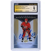 Andrei Svechnikov Carolina Hurricanes Autographed 2018-19 Upper Deck Trilogy #79 #/999 CGC Fanatics Witnessed Authenticated 9/10 Rookie Card