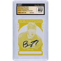 Brady Tkachuk Ottawa Senators Autographed 2021-22 Upper Deck O-Pee-Chee Yellow Printing Plate #339 #1/1 CGC Fanatics Witnessed Authenticated Auto 10 Card