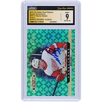 Moritz Seider Detroit Red Wings Autographed 2021-22 Upper Deck Stature Green Rookie Excellence #RE-11 #/125 CGC Fanatics Witnessed Authenticated 9/10 Rookie Card