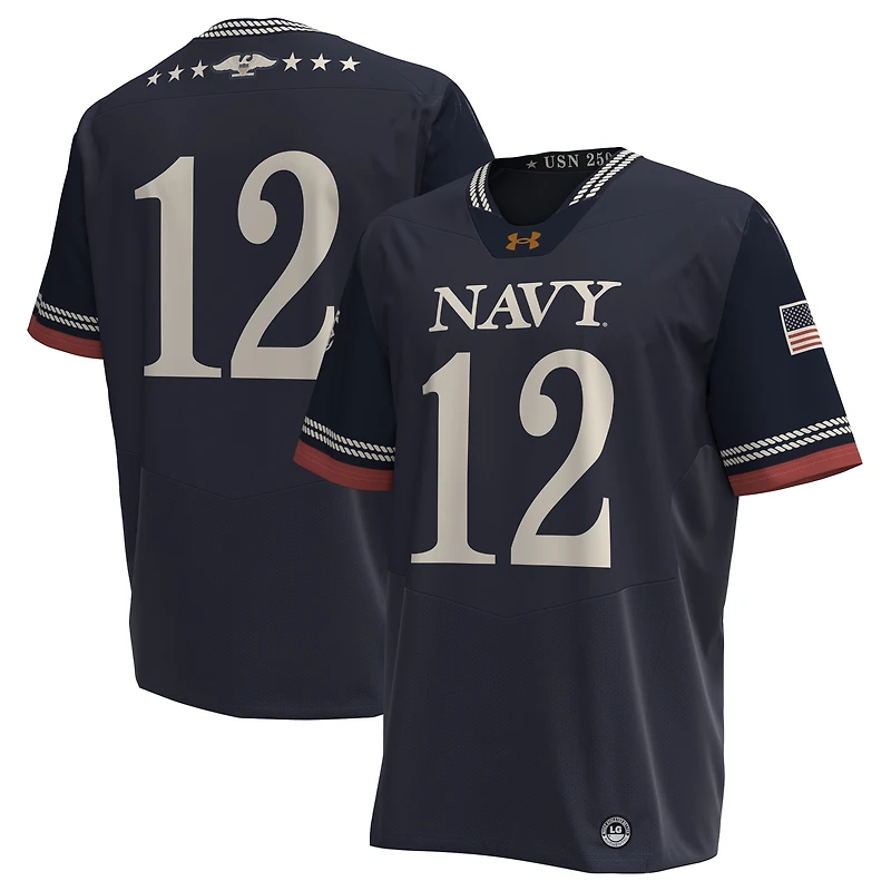 Men's Under Armour Navy Navy Midshipmen 250th Anniversary Uniform Sideline Collection Replica Jersey