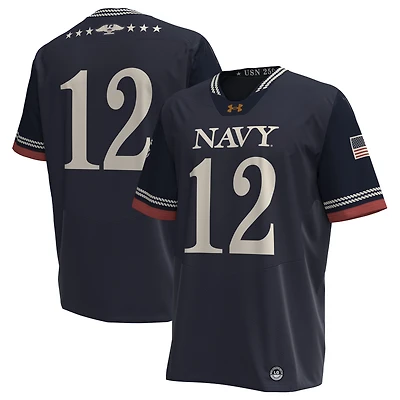 Men's Under Armour Navy Navy Midshipmen 250th Anniversary Uniform Sideline Collection Replica Jersey